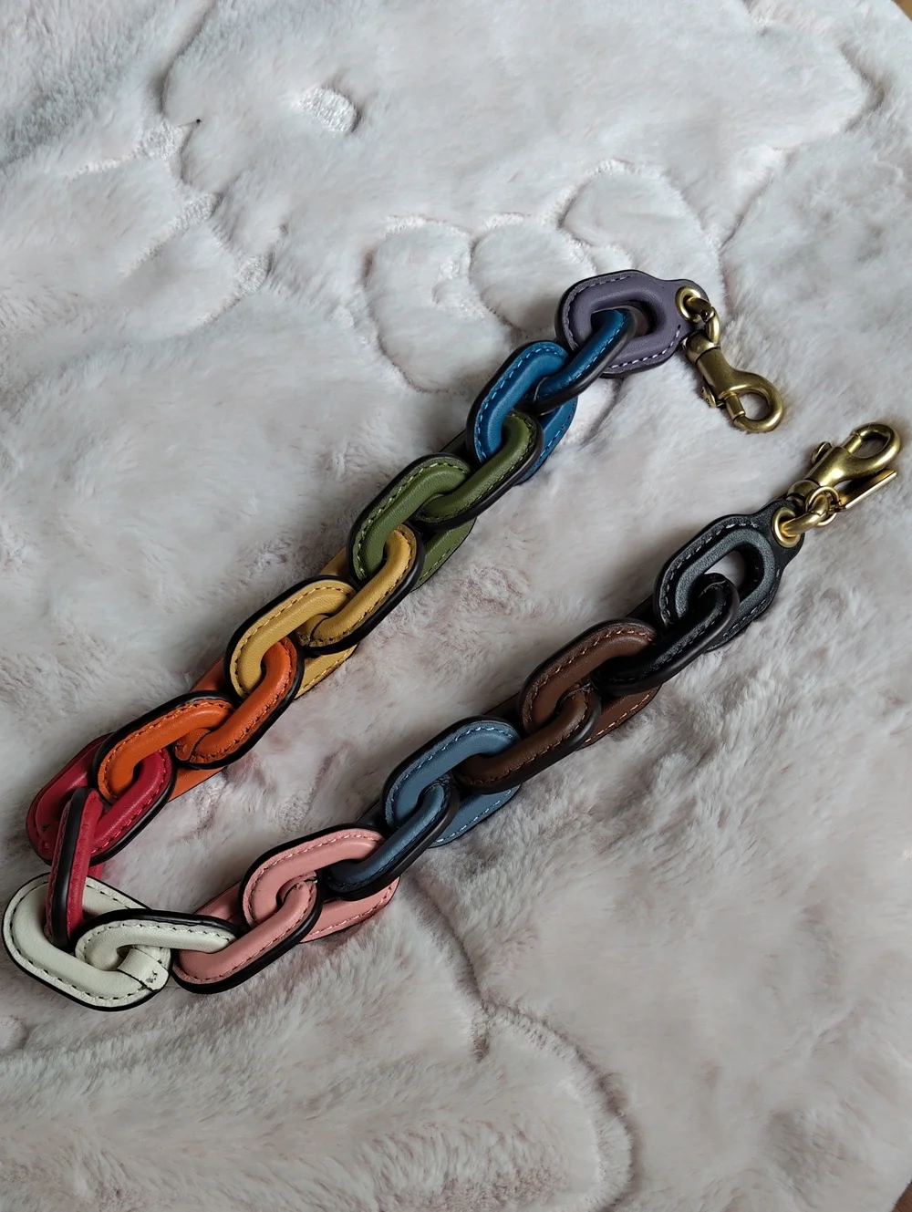 Coach Rainbow Leather Covered Short Chain Strap - Picture 4 of 7